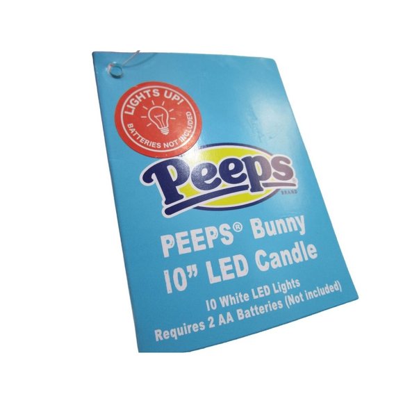 Peeps Bunny Blowmold LED Flickering Candle Light 10" Batteries Not Included NWT - Picture 7 of 16